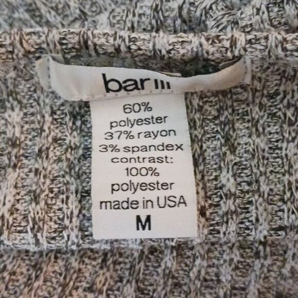 Bar III Textured Knit Sweater Contrast Fabric Long Sleeve Stretch Womens Size M - Picture 6 of 7